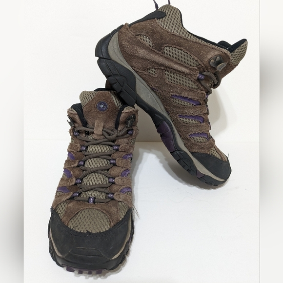 Merrell Women's Moab 2 Hiking Boots Mid Vent Bracken/Purple Size 8.5 - Picture 4 of 8